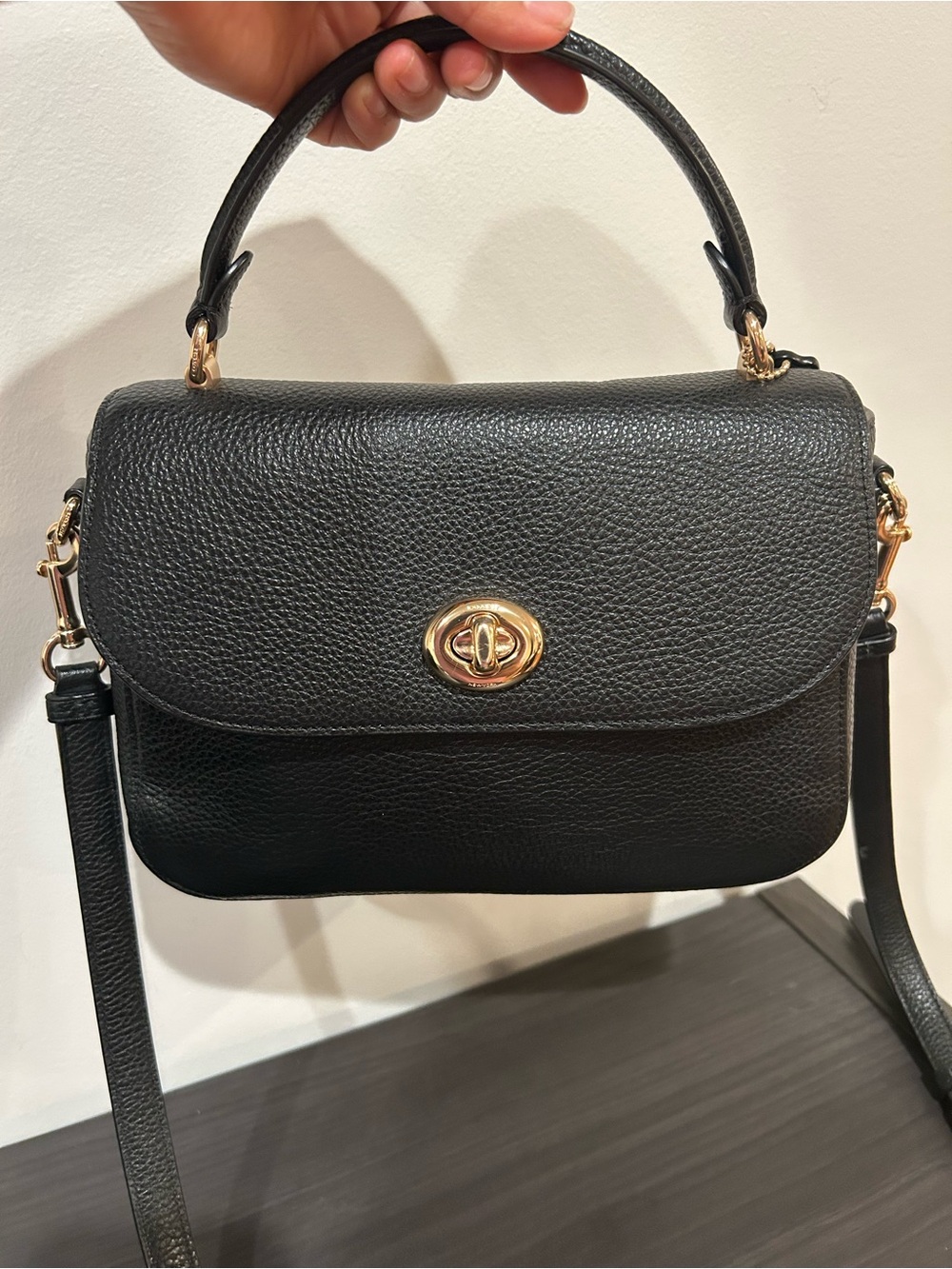 Coach Marlie Top Handle Satchel Shoulder Bag Black Leather Style #C1557